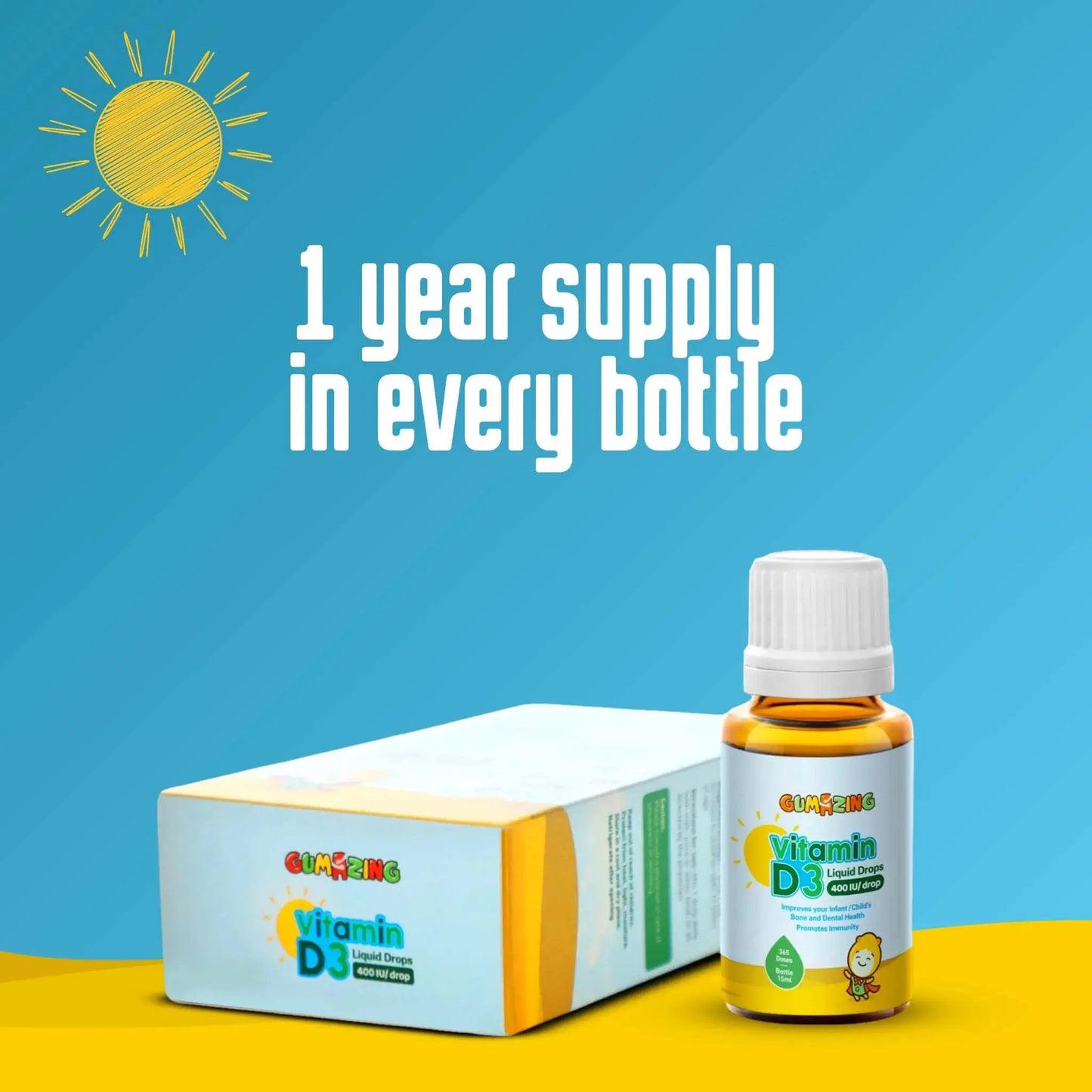 Gumazing Vitamin D3 Liquid Drops, 1 Year Supply Begumazing