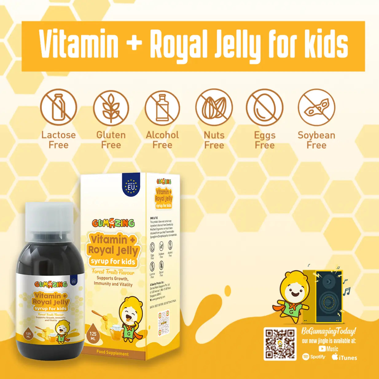 Vitamin + Royal Jelly Syrup | Gumazing for kids Jelly syrup for child’s vitality - B2B Begumazing