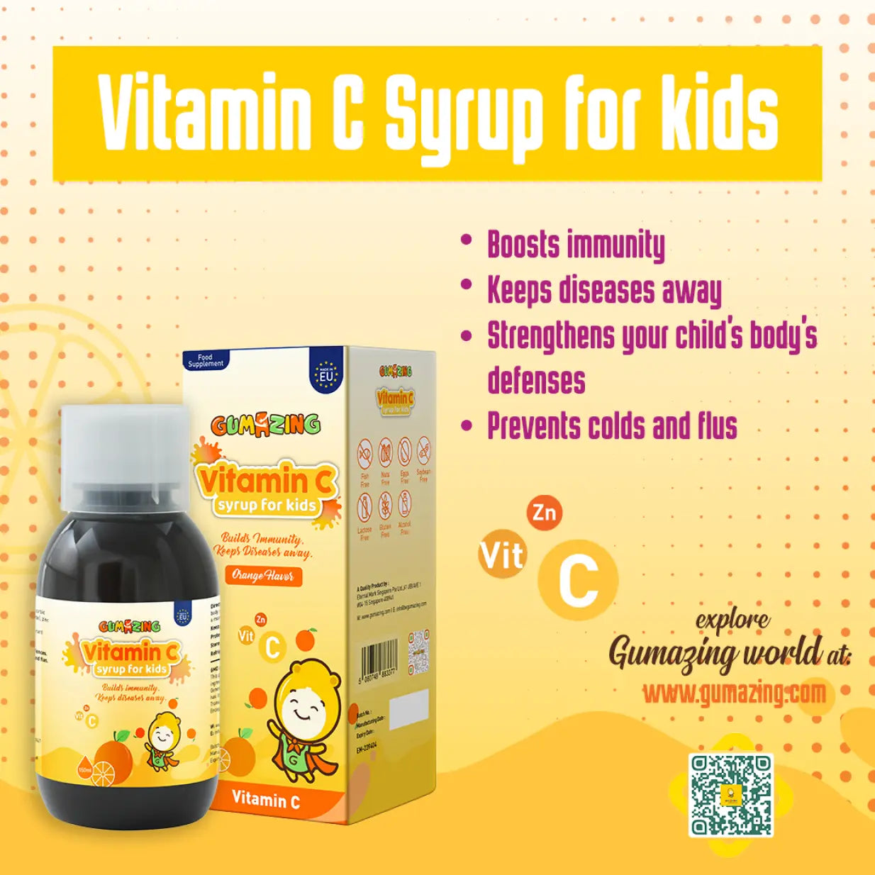 Vitamin C Syrup | Gumazing for kids syrup to fight illness and support immunity - B2B Begumazing