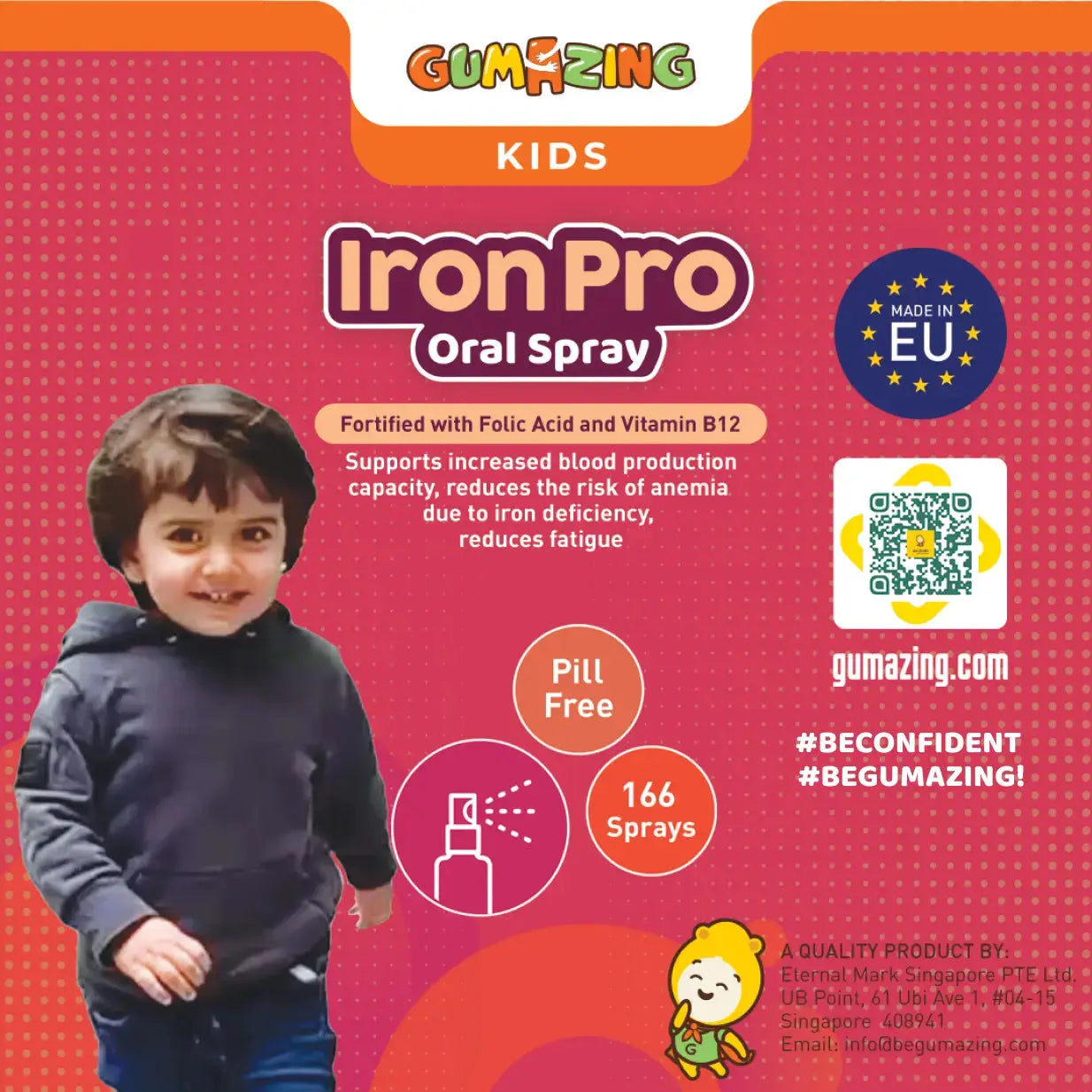IronPro Oral Spray for Kids | Red Blood Cell Support & Anemia Prevention | Strawberry Flavor for wholesale - B2B Begumazing