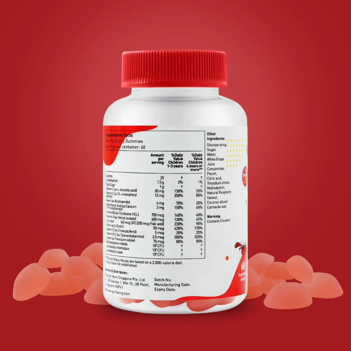 Gumazing Multivitamin + Probiotics Gummies | 60 Pcs Begumazing