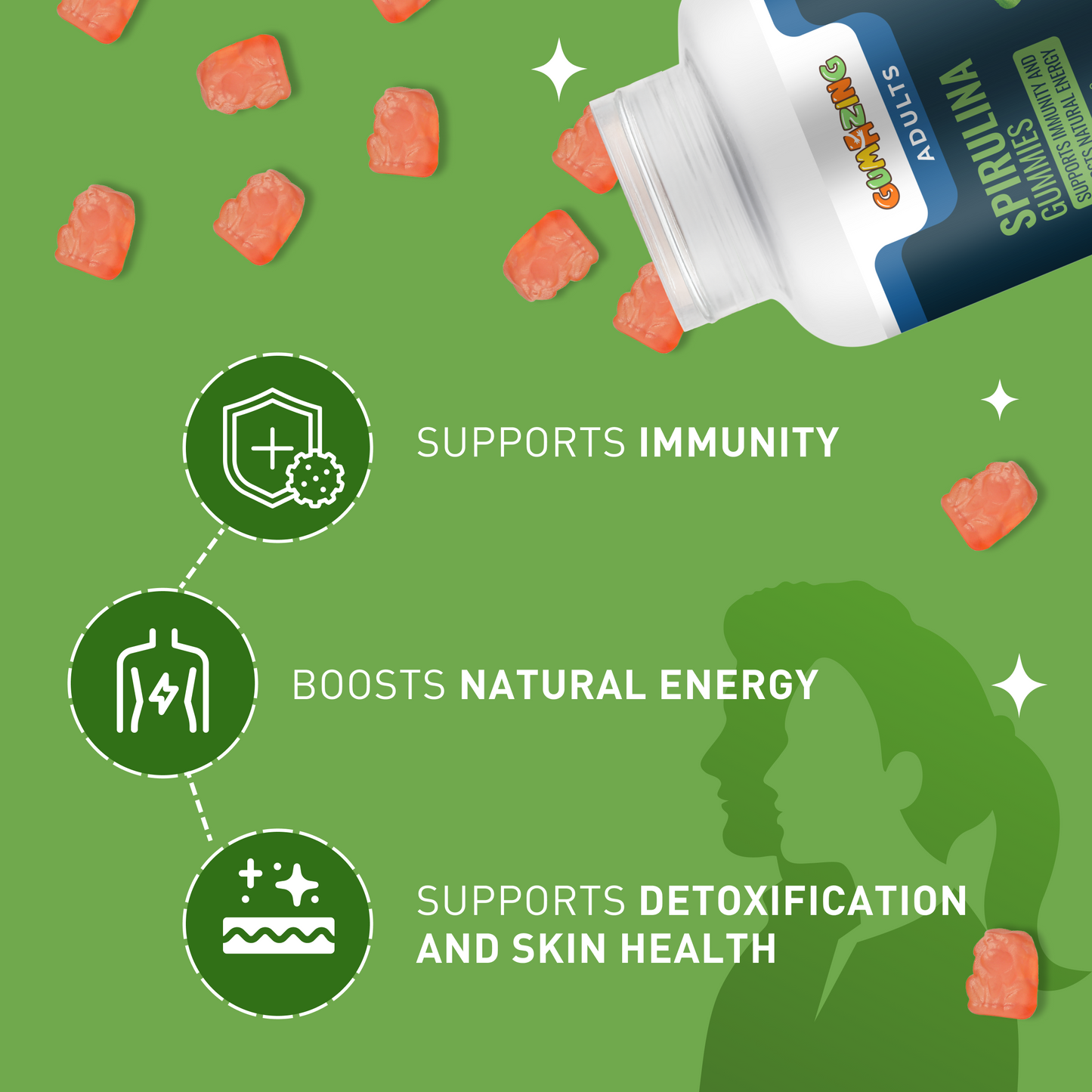 Gumazing Spirulina Gummies (For Adults) |(60 pcs) - B2B