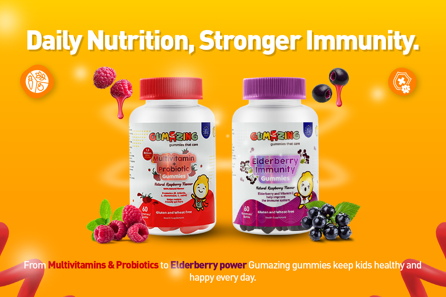 Multivitamin Probiotics & Elderberry gummies combo