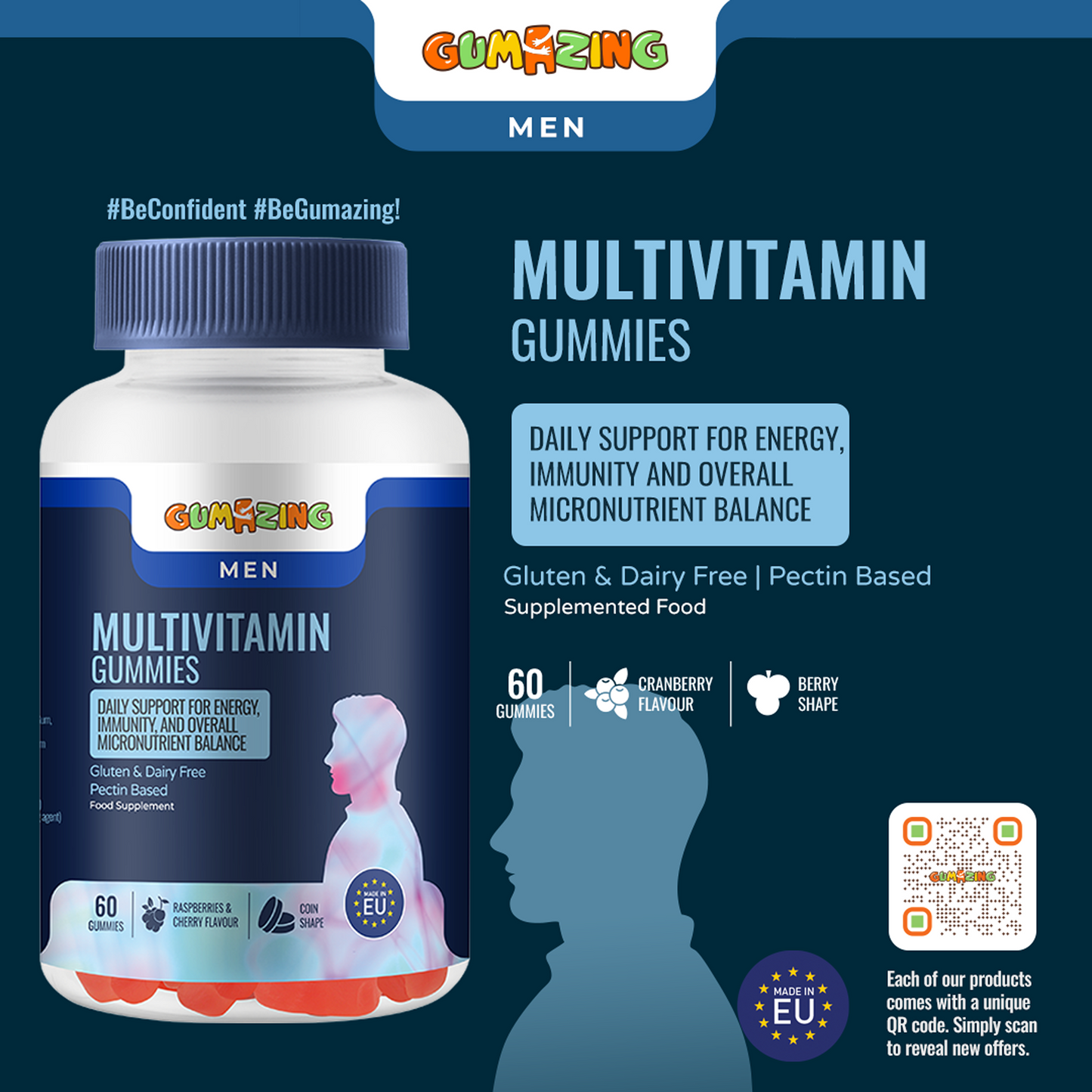 Gumazing Multivitamin Gummies (For Mens) |(60 pcs) - B2B
