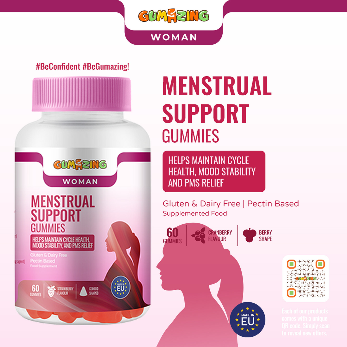 Gumazing Menstrual Support Gummies (For Womens) |(60 pcs) - B2B