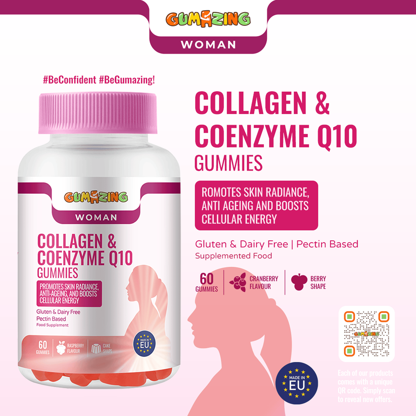 Gumazing Collagen & Coenzyme Q10 Gummies (For Woman) |(60 pcs) - B2B