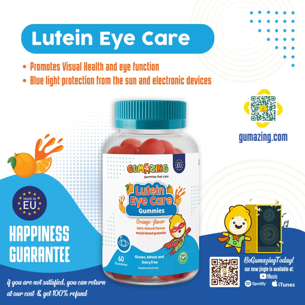Gumazing Lutein Gummies (90 pcs) ,EU range, 45 days supply for wholesale - B2B Gumazing