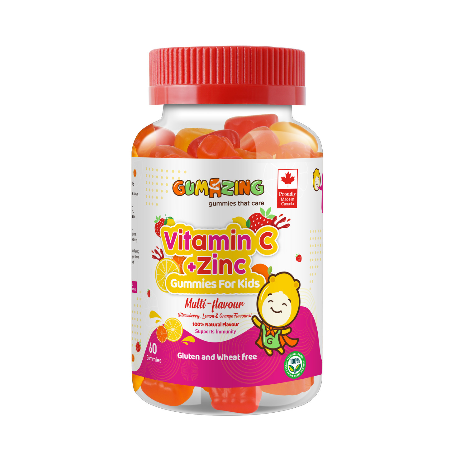 Pack végétarien | Gumazing Lot de 3 combos | Calcium et vitamine D3 + vitamine C et zinc + multivitamines | approvisionnement de 3 mois