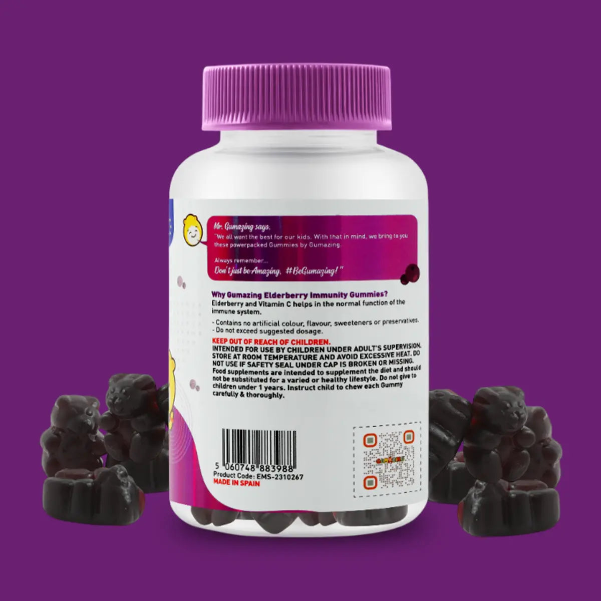 Gumazing Elderberry Gummies | 60 Pcs (EU) Begumazing
