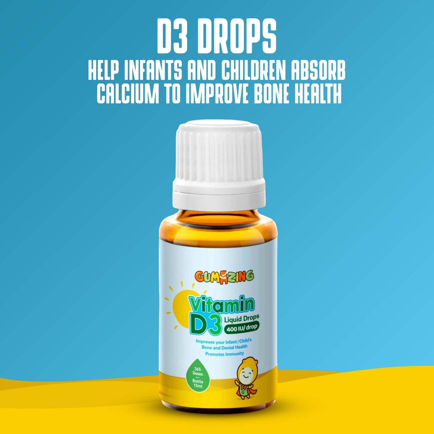 Gumazing Vitamin D3 Liquid Drops, 1 Year Supply