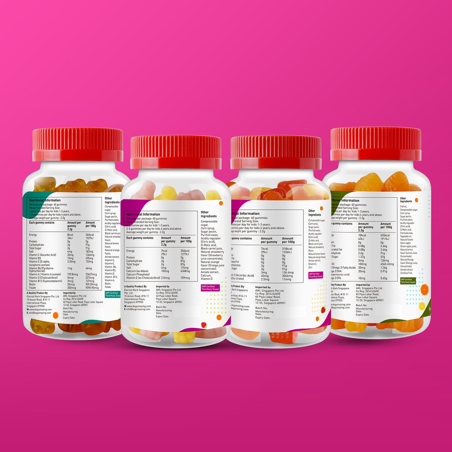 <tc>Gumazing</tc>Combo 4 gói | Canxi &amp; Vitamin D3 + Vitamin C &amp; Kẽm + Multivitamin + Omega 3, dùng trong 4 tháng