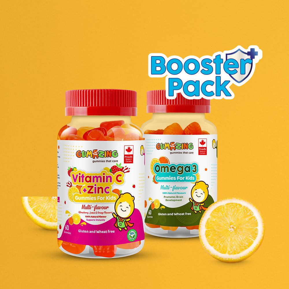 Booster Pack | Gumazing 2 Pack Combo | Vitamin C & Zinc + Omega 3, 2 month supply