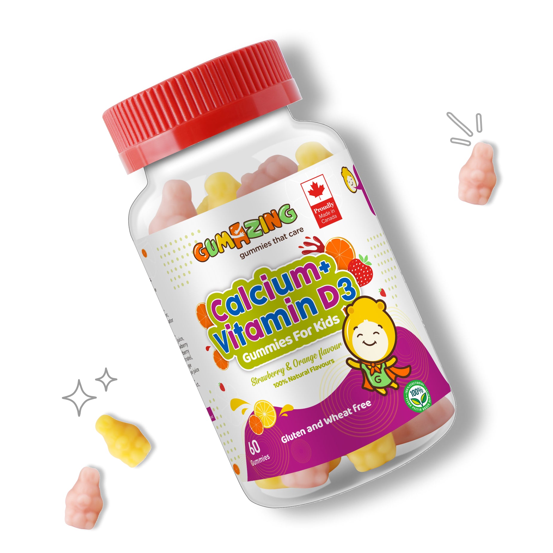 Gumazing Calcium & Vitamin D3 Gummies (60 pcs), 1 month supply