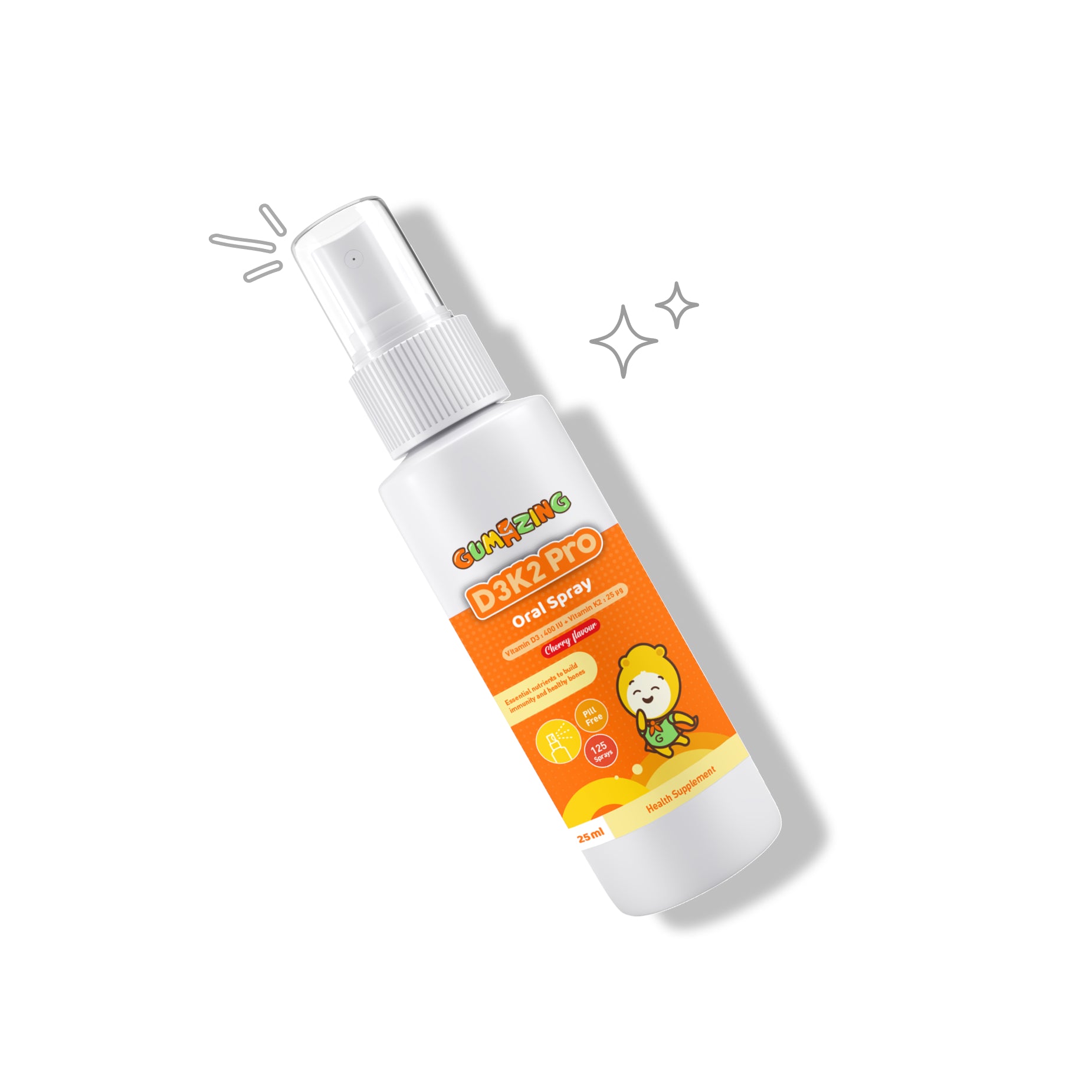 Spray oral D3K2Pro para crianças | Vitamina D3 e K2 para imunidade e saúde óssea