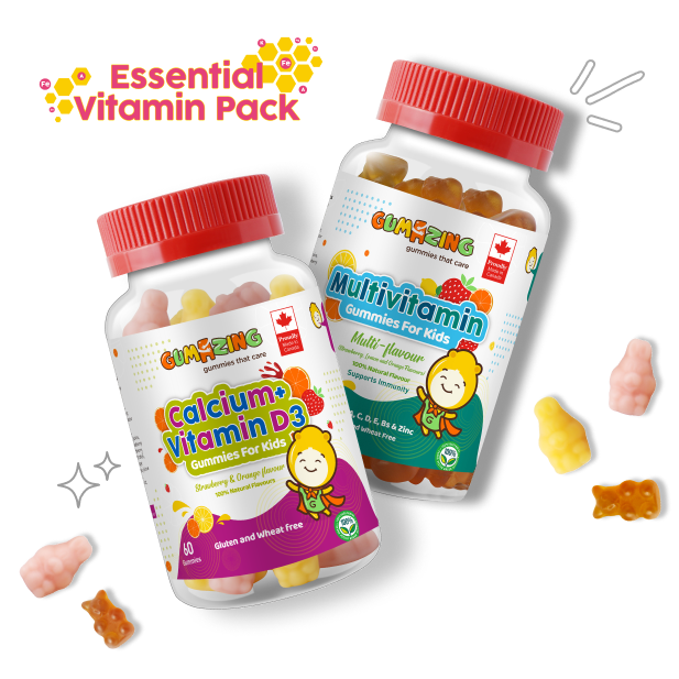 Essential Vitamin Pack | Gumazing 2 Pack Combo | Calcium & Vitamin D3 + Multivitamin, 2 month supply