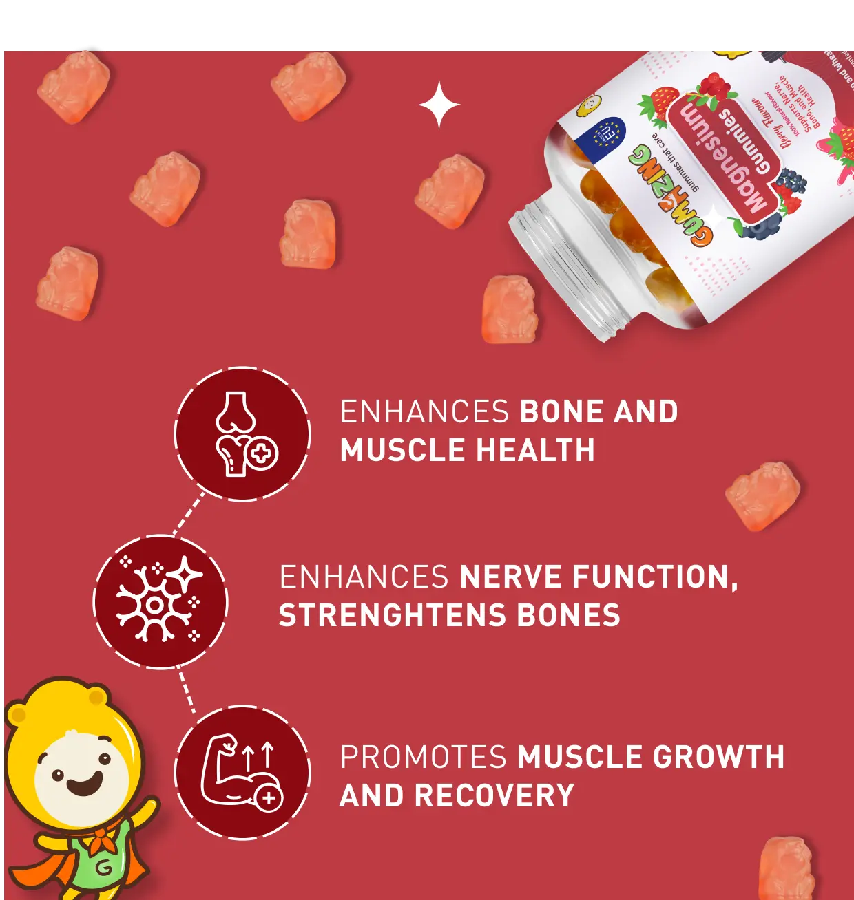 Magnesium Gummies | Gumaizng gummis to support nerve, bone & muscle health -B2B Begumazing