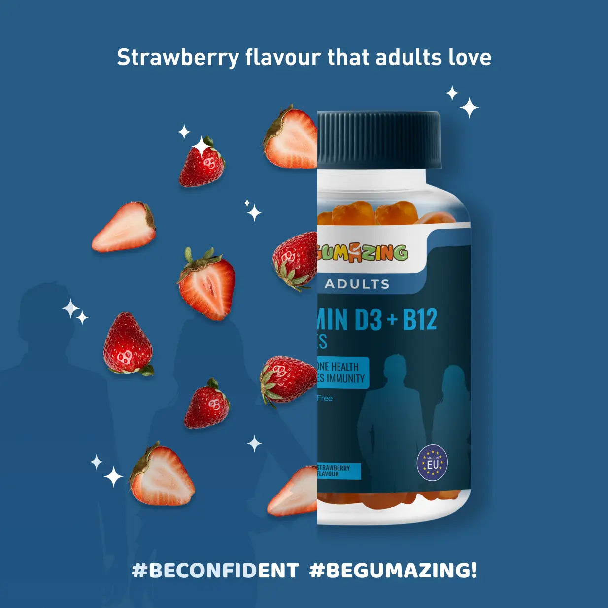 Vitamin D3 + B12 Gummies | Gumazing for adults to support bone health & boost energy levels - B2B Begumazing