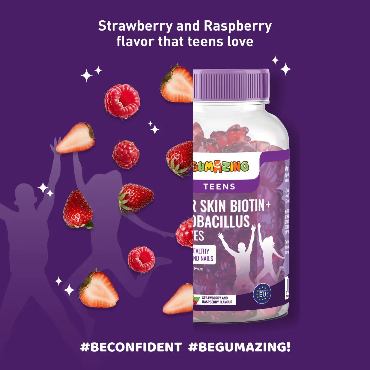 Clear Skin Biotin + Lactobacillus Gummies | Gumazing for teens to support health  skin, hair and nails- B2B Begumazing