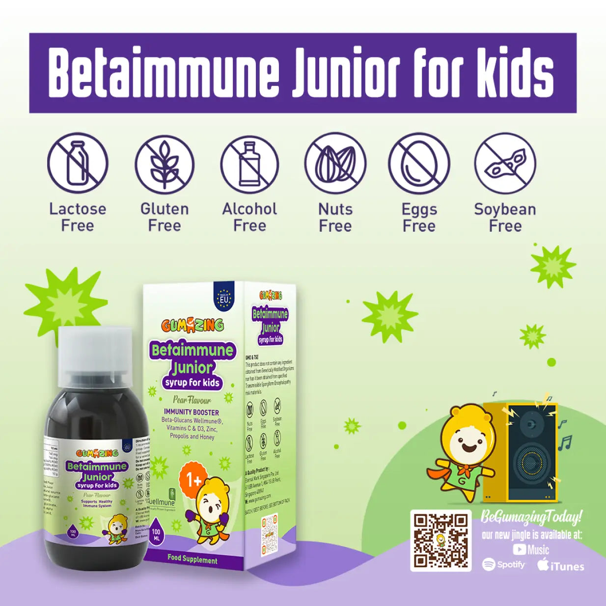 Betaimmune Junior Syrup | Gumazing for kids syrup for natural defense and immunity booster - B2B Begumazing