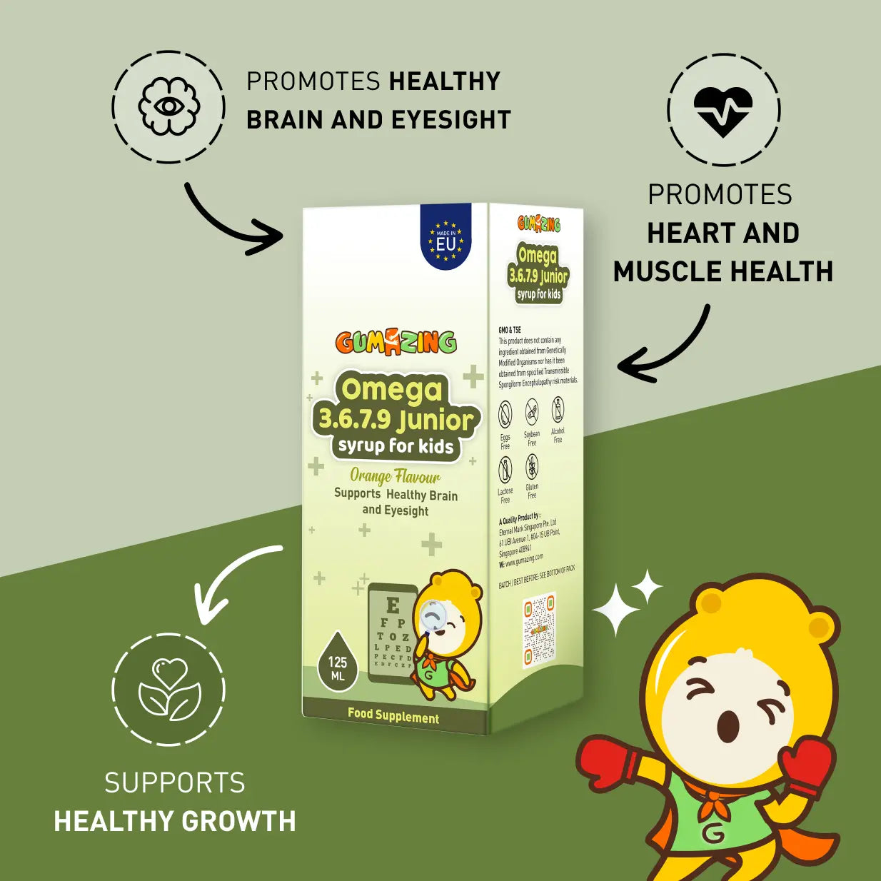 Omega 3.6.7.9 Junior Syrup | Gumazing for kids Junior Syrup for overall growth - B2B Begumazing