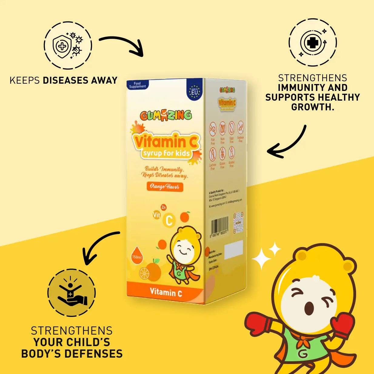 Vitamin C Syrup | Gumazing for kids syrup to fight illness and support immunity - B2B Begumazing