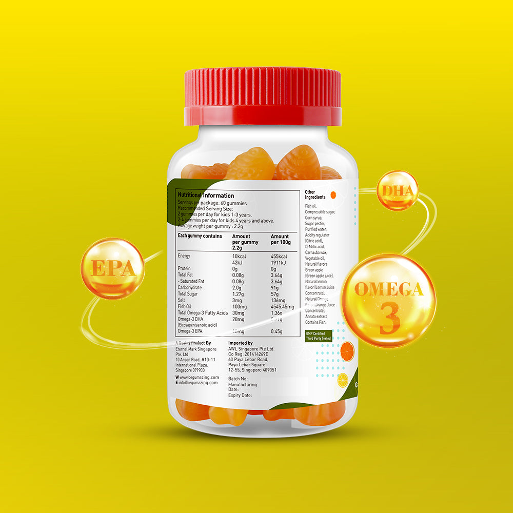 Gumazing Omega 3 Gummies (60 unidades), fornecimento de 1 mês para atacado