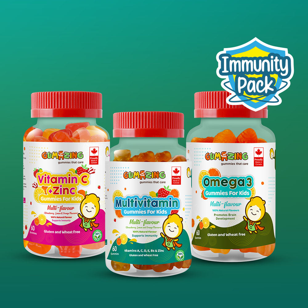 Immunity Pack | Gumazing 3 Pack Combo | Omega 3 + Vitamin C & Zinc + Multivitamin | 3 month supply