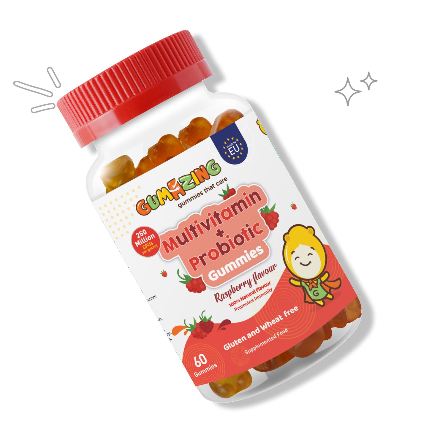 Gomas multivitamínicas + probióticas | Gumazing Kids Saúde e suporte digestivo