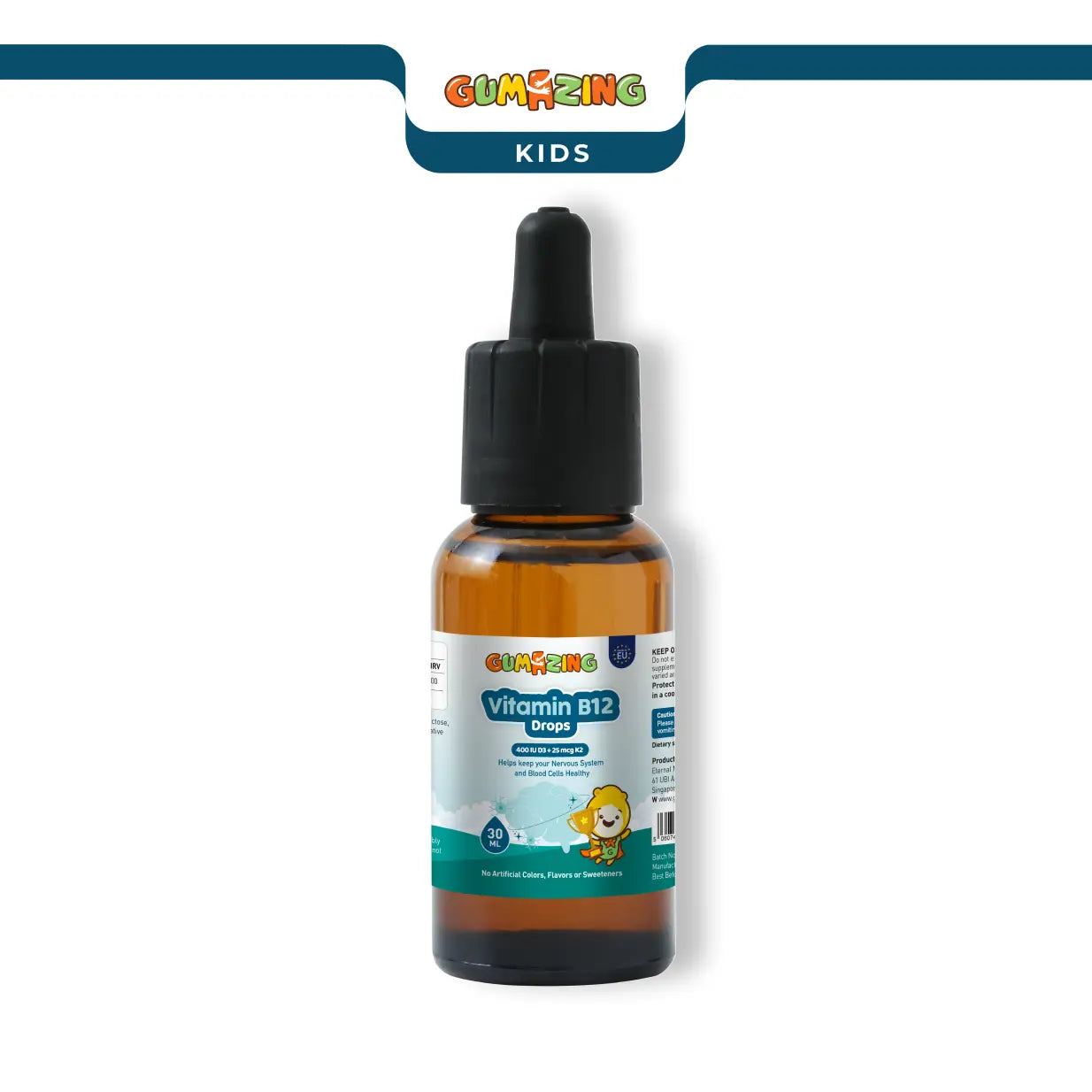 Vitamin B12 Drops | Gumazing for kids to maintain a healthy nervous system & blood cell health - B2B Begumazing