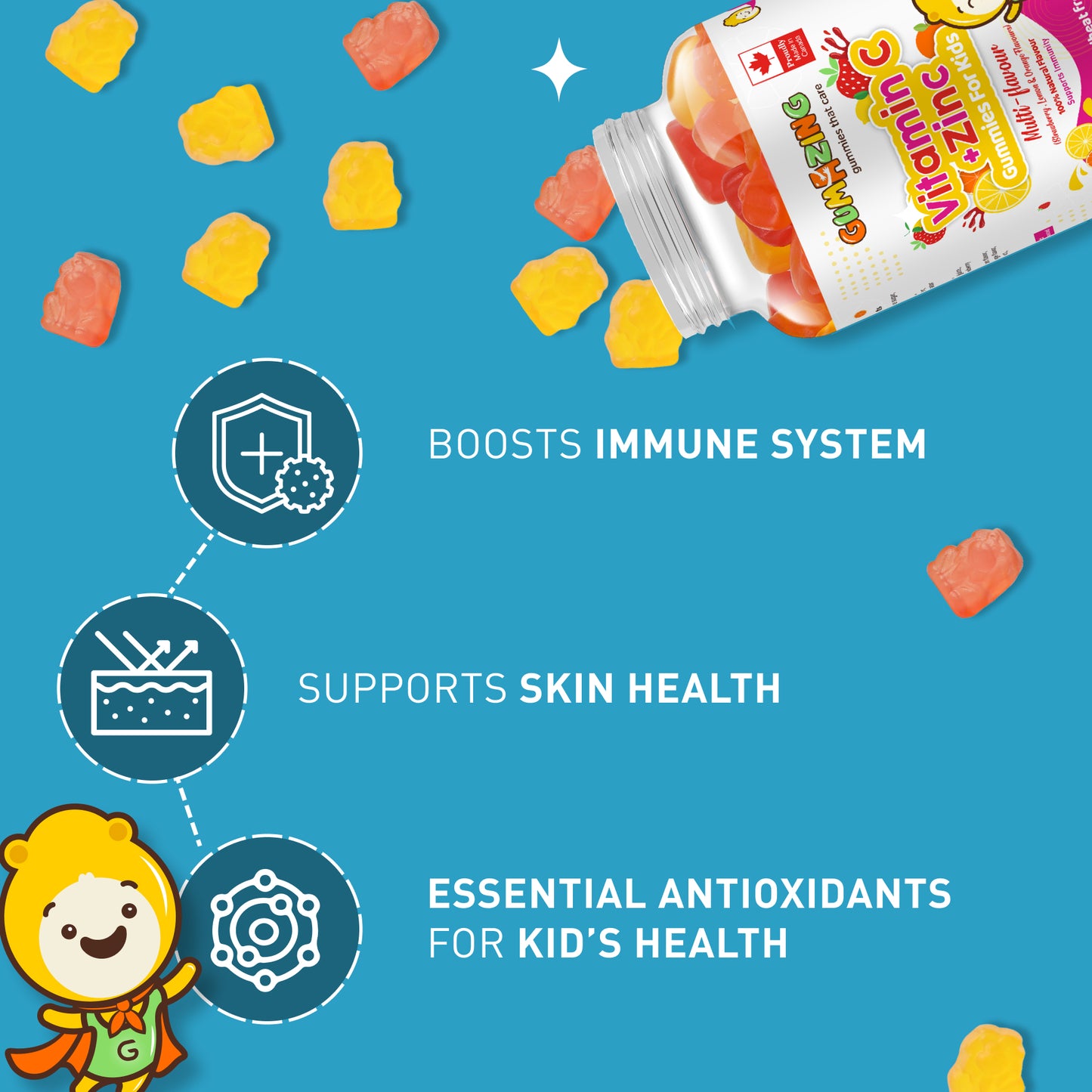 Combo 2 Gói Gumazing | Vitamin C & Kẽm + Omega 3, cung cấp 2 tháng