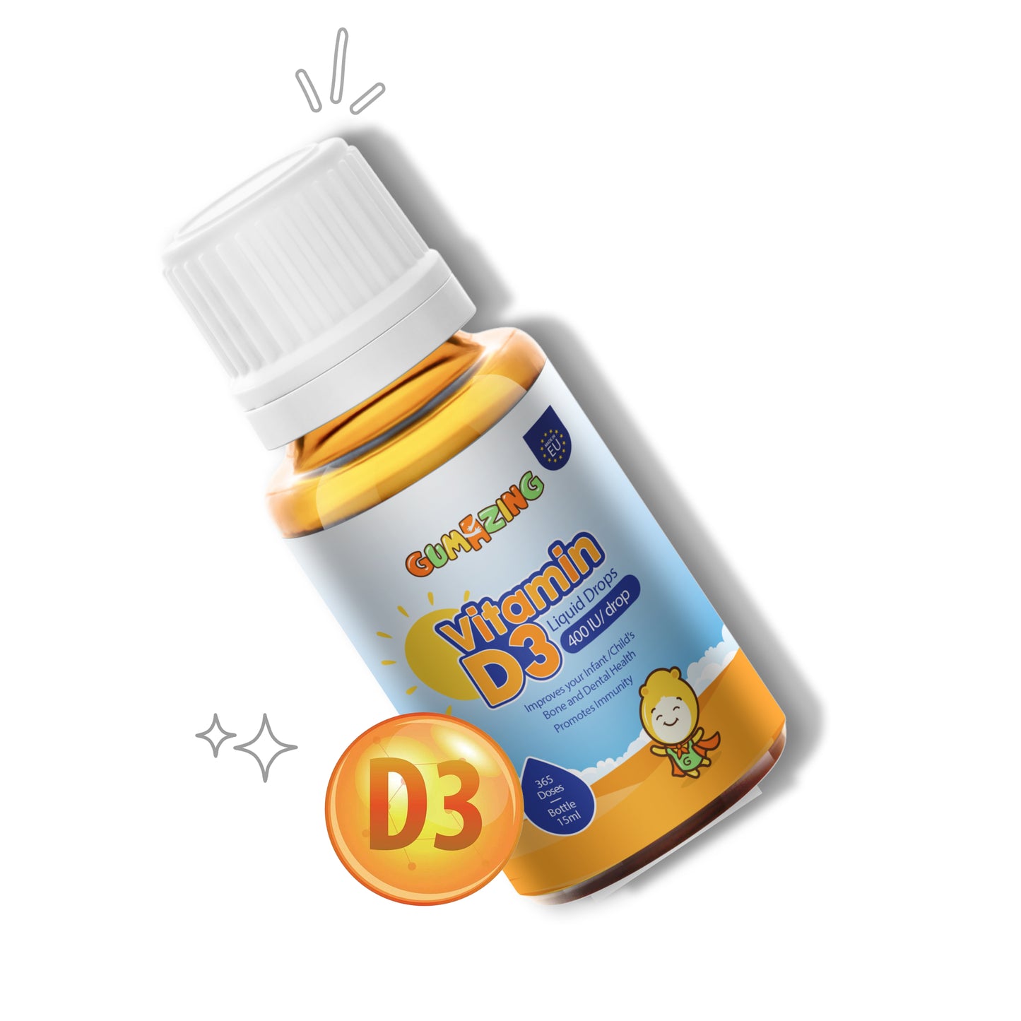 Titik Oral Vitamin D3 untuk Kanak-kanak | <tc>Gumazing</tc> Sokongan Kesihatan Tulang