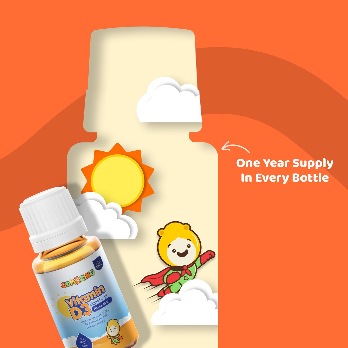 Vitamin D3 Oral Drops for Kids | Gumazing Bone Health Support