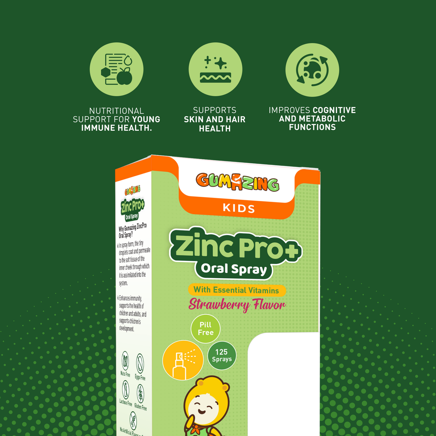 Gumazing ZincPro Oral Spray for Kids | Strawberry Flavor