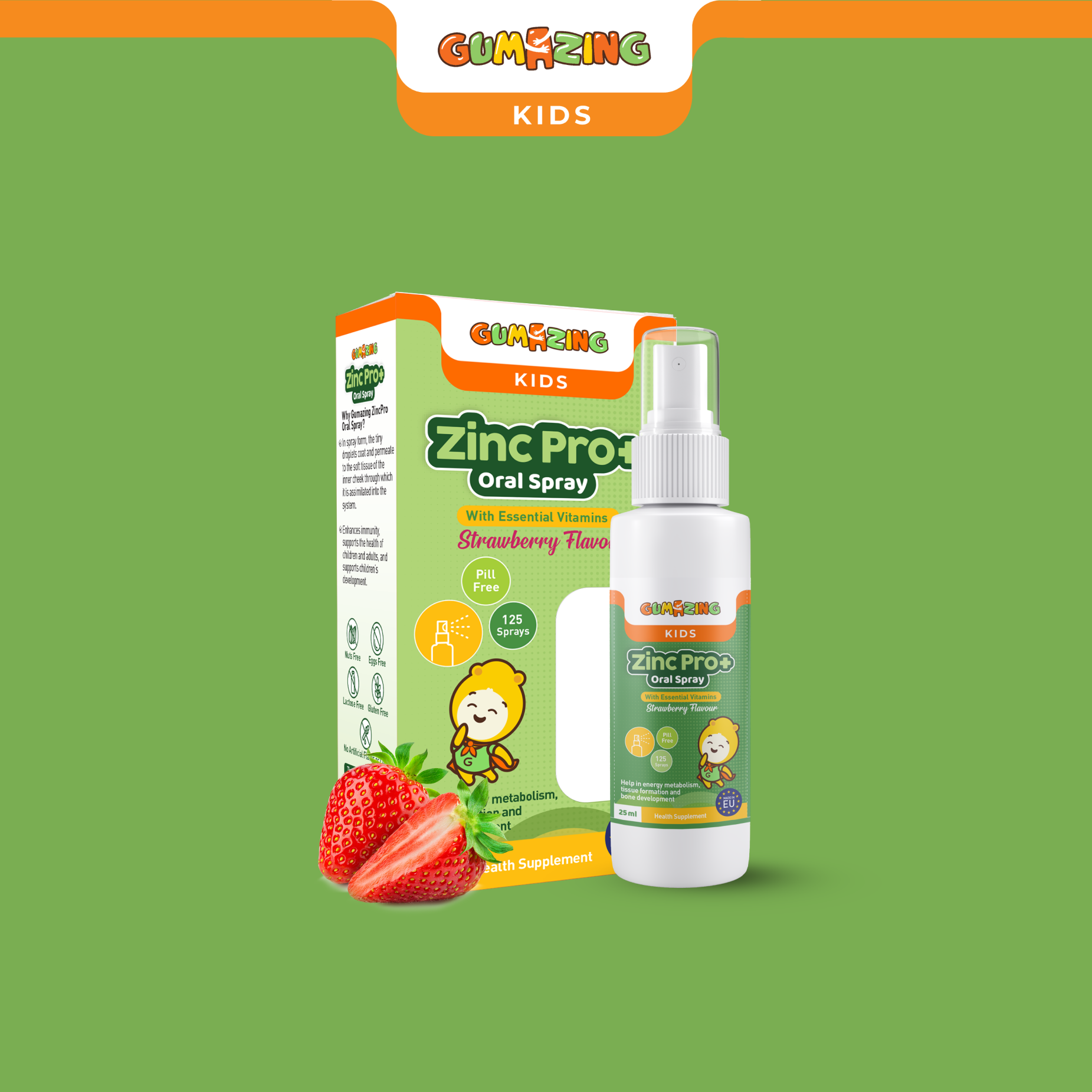 Gumazing ZincPro Oral Spray for Kids | Strawberry Flavor