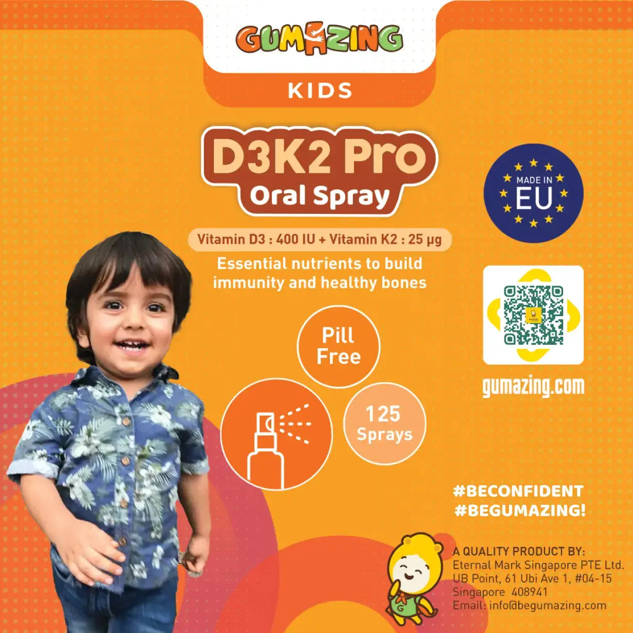 D3K2Pro Oral Spray for Kids | Vitamin D3 & K2 for Immunity and Bone Health for wholesale - B2B Begumazing