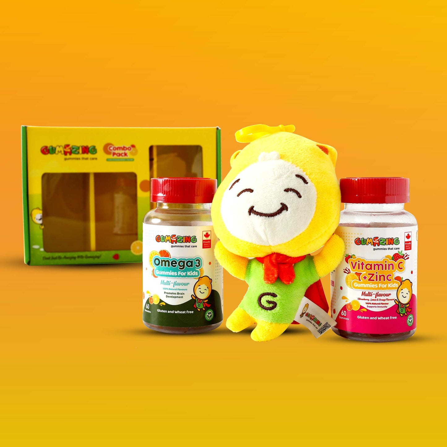 Combo 2 Gói Gumazing | Vitamin C & Kẽm + Omega 3, cung cấp 2 tháng