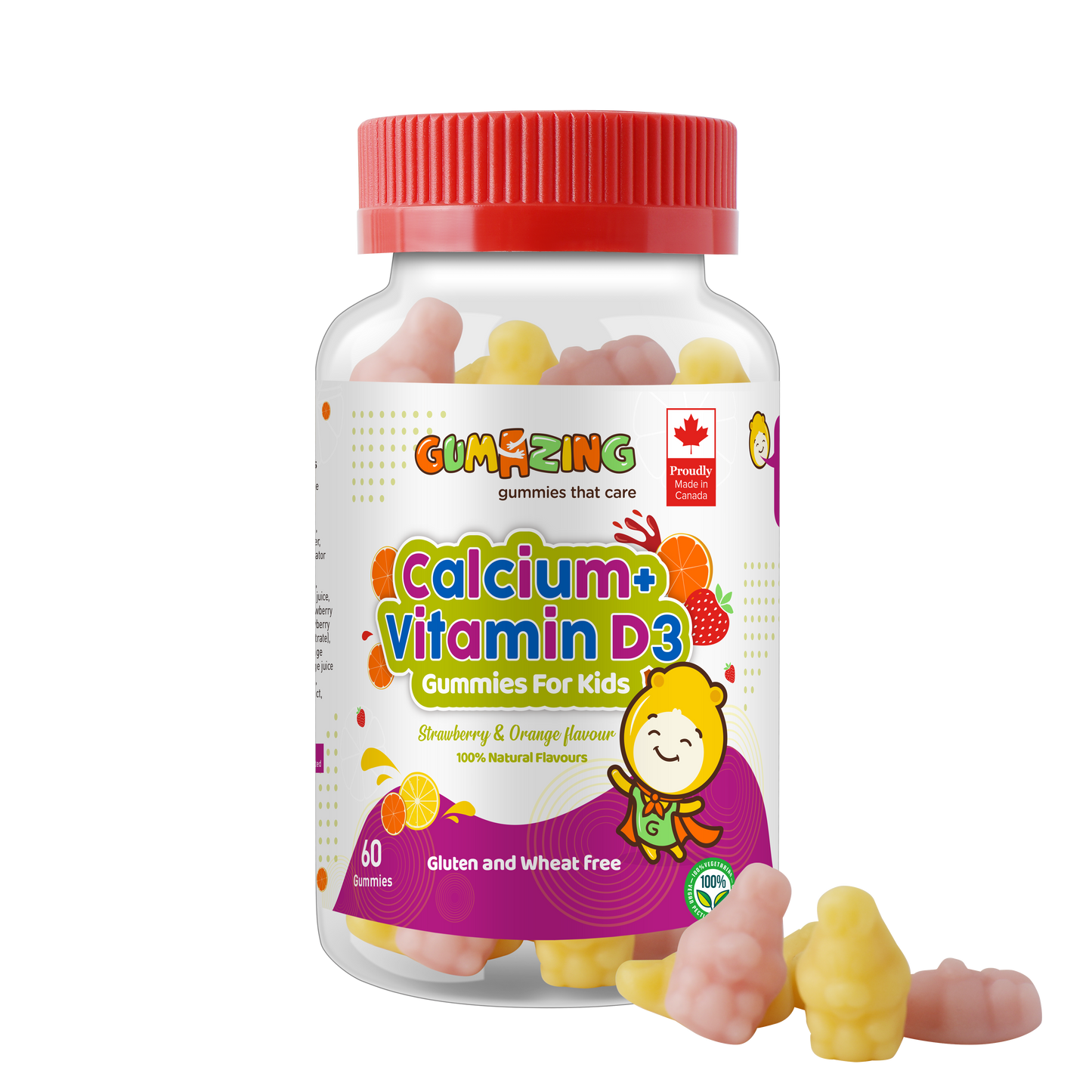 Gumazing Calcium & Vitamin D3 Gummies (60 pcs), 1 mois d'approvisionnement pour la vente en gros