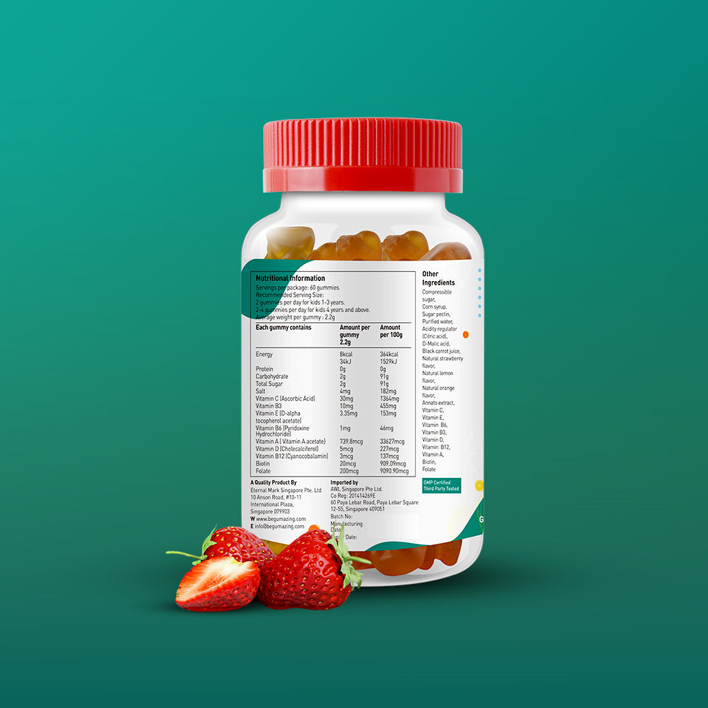 Gomas multivitamínicas Gumazing (60 unidades), fornecimento de 1 mês para atacado